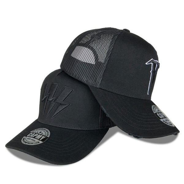 Custom Design Vintage Embroidery Logo Mesh Cap - Image 5