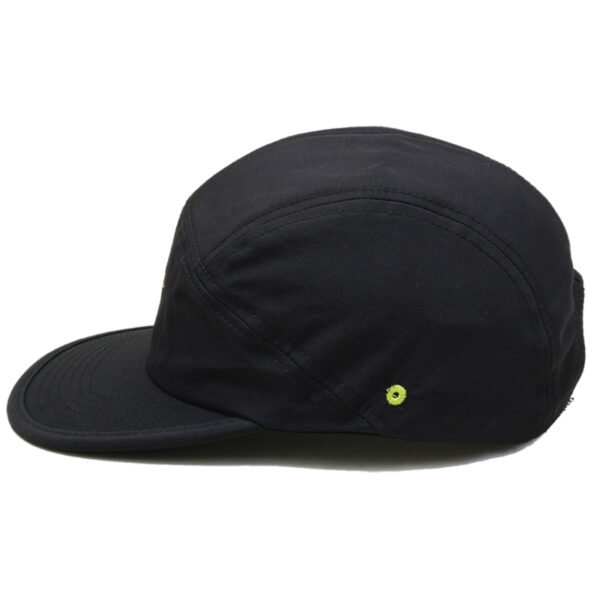 Nylon Black 5 Panel Cap