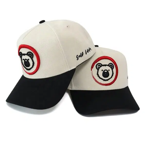 Custom Design 5 Panel Cotton Baseball Caps With 3D Embroidery Logo - Image 3