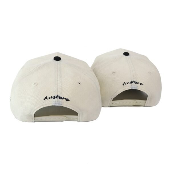 Custom Design 5 Panel Cotton Baseball Caps With 3D Embroidery Logo - Image 5