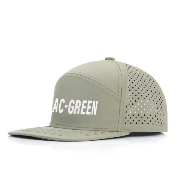 Custom Woven Label Logo 6 Panel Waterproof Snapback Hat - Image 3