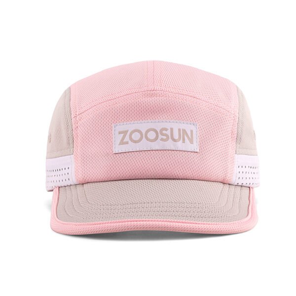 Contrast Color Breathable Polyester Sports 5 Panel Cap - Image 6