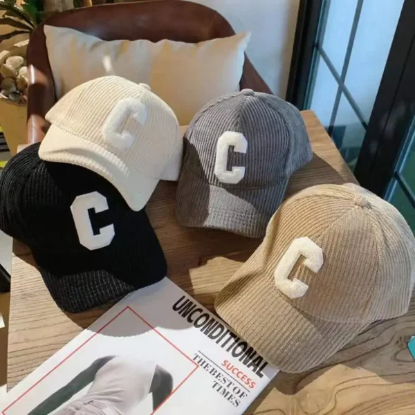 Custom 6 Panel Embroidery Logo Curved Brim Corduroy Dad Hat - Image 2