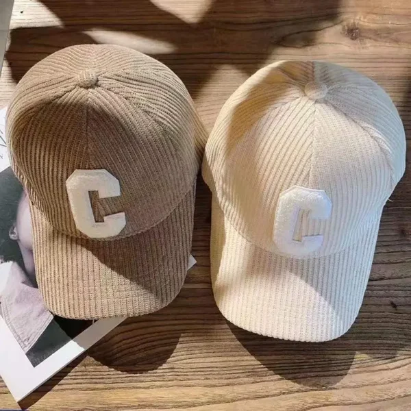 Custom 6 Panel Embroidery Logo Curved Brim Corduroy Dad Hat - Image 5