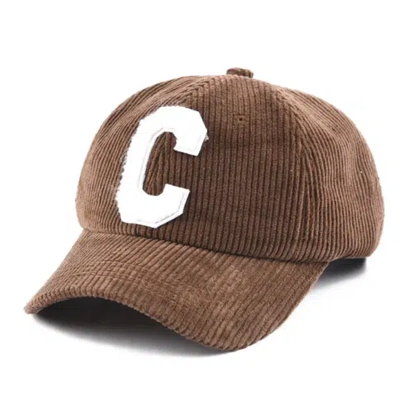 Custom 6 Panel Embroidery Logo Curved Brim Corduroy Dad Hat - Image 4