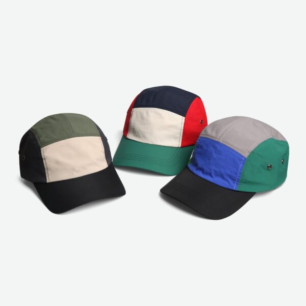 Custom Curved Brim Contrast Color Waterproof 5 Panel Camp Cap - Image 6