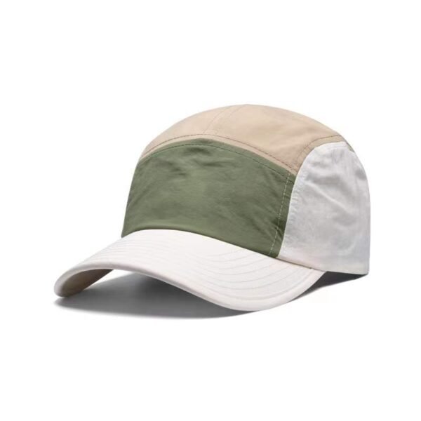 Custom Curved Brim Contrast Color Waterproof 5 Panel Camp Cap