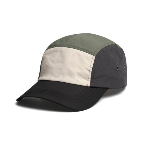 Custom Curved Brim Contrast Color Waterproof 5 Panel Camp Cap - Image 2