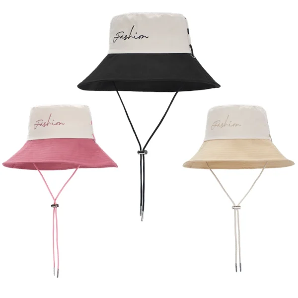 Custom Embroidered Logo Bucket Hat for Camping Climbing With Fashion Windproof Rope - Image 5