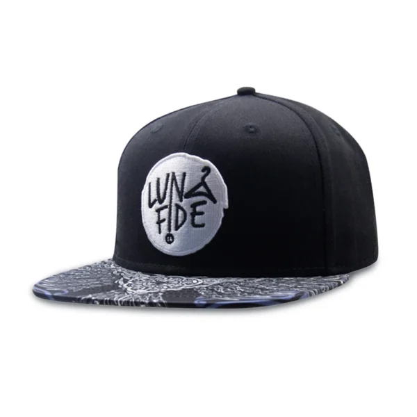 Custom Embroidery Logo 6 Panel Flat Brim Snapback Cap - Image 3