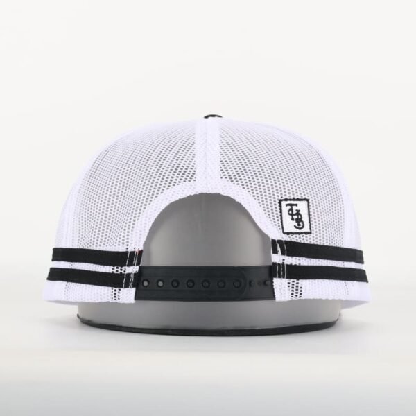 Custom 5-Panel Cotton Flat Embroidery Stripes Designed Trucker Hat - Image 6