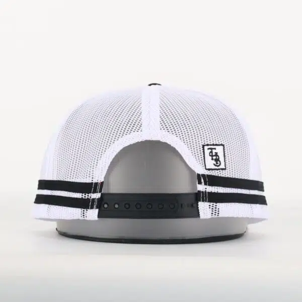 Custom 5-Panel Cotton Flat Embroidery Stripes Designed Trucker Hat - Image 5
