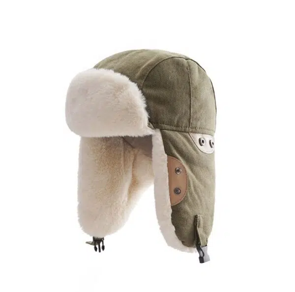 Women Twill Trapper Hat with Soft Fur Lining For Cold Weather - Image 4