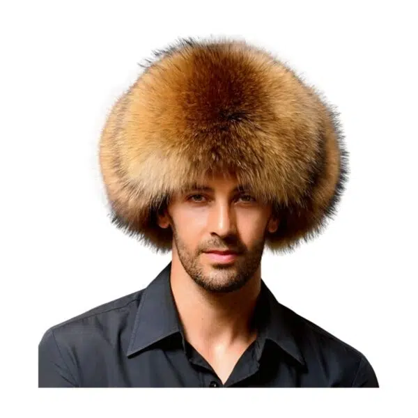 Mens Winter Outdoor Premium Faux Forx Racoon Fur Trapper Hat - Image 6