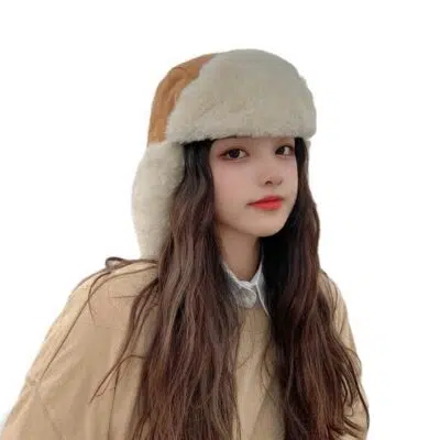 Women Twill Trapper Hat with Soft Fur Lining For Cold Weather