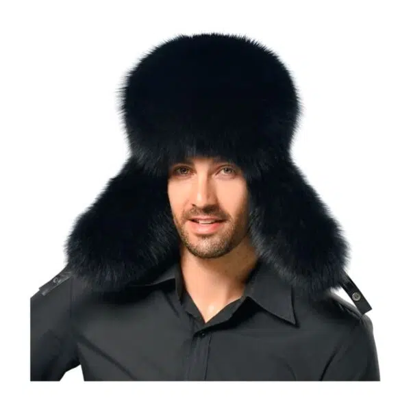 Mens Winter Outdoor Premium Faux Forx Racoon Fur Trapper Hat - Image 7