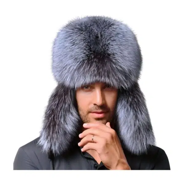 Mens Winter Outdoor Premium Faux Forx Racoon Fur Trapper Hat - Image 2
