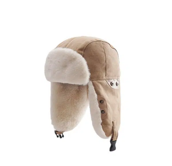 Women Twill Trapper Hat with Soft Fur Lining For Cold Weather - Image 2