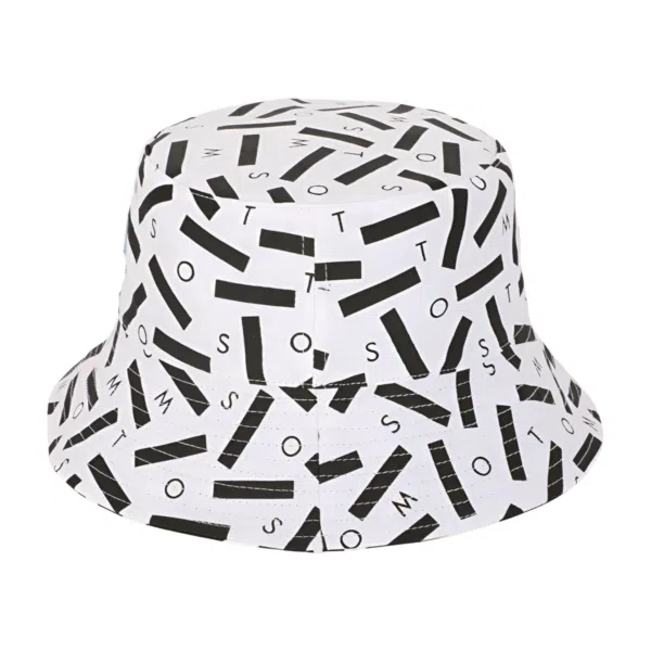 Custom Cotton Printing Embroidery Logo Reversible Sun Bucket Hat - Image 3