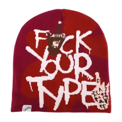 Custom Woven Label Acrylic Plain  Dyed Embroidery Winter Ski Beanie