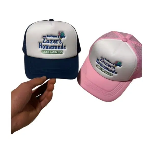 Custom Logo Classic 5 Panel Hat Embroidered Trucker Hat - Image 3