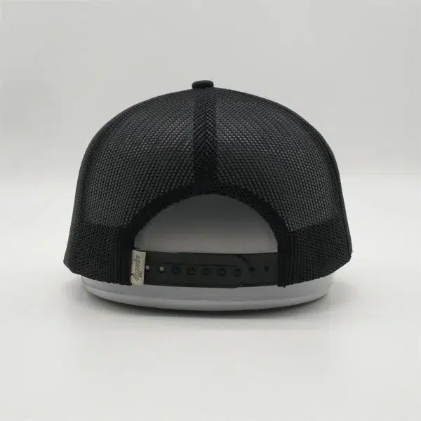 Quality Men Cotton Twill Embroidery Logo 7 Panel Plain Mesh Snapback Hat - Image 4