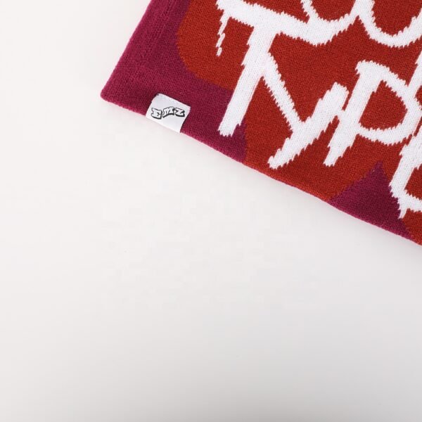 Unisex Custom Woven Label Acrylic Knitted Beanie with Embroidery – Winter Ski Cap - Image 2