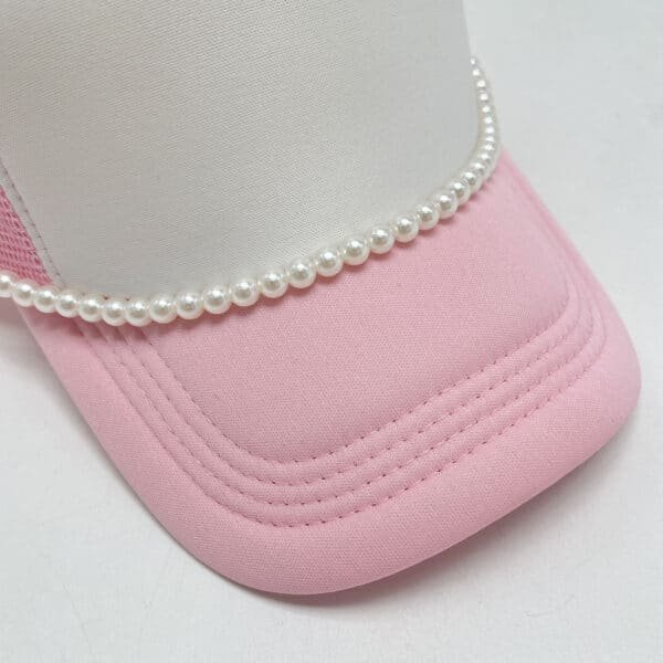 Diamond Rhinestone & Pearl Chain for 5-Panel Trucker Hat for Women - Image 3