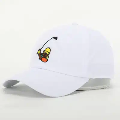 Custom Embroidered 6-Panel Quick-Dry Baseball Cap – White Golf Dad Hat